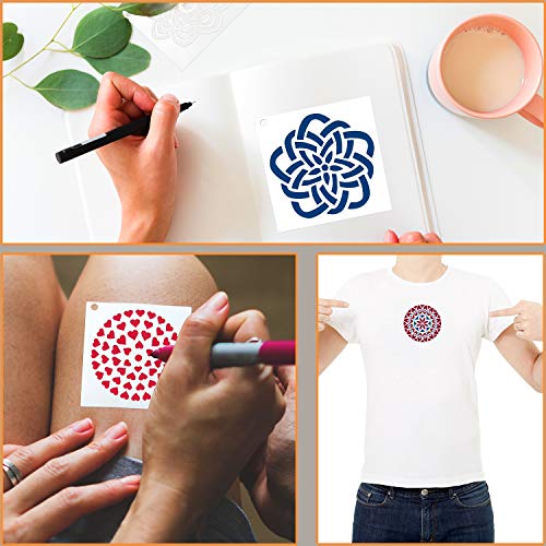 56 Pack Mandala Dot Painting Templates Stencils Perfect for DIY Rock Painting Art Projects (3.6x3.6 inch)