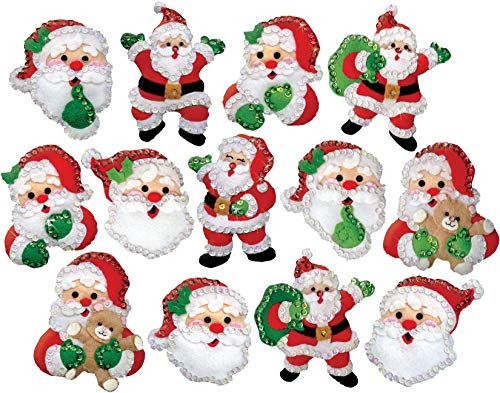 Design Works Crafts Joyful Santas Felt Ornament Kit