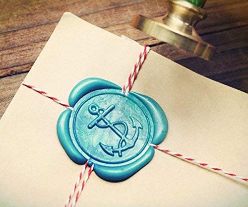 MNYR Fancy Anchors Wax Seal Stamp Sealing Wax Sticks Melting Spoon Candle Gift Box Set Wedding Invitation Card Snail Mail Gift Wrapping Package Christmas Gift Idea Ocean Wax Seal Stamp Set