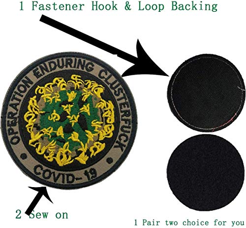 2 PCS Morale Patch, Operation Enduring Clusterfuck Team Response Patch, Funny Patches with Fastener Hook and Loop Backing, Military Embroidered Patch for Backpack, Cap, Vest