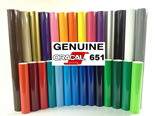 ORACAL 651 Multi-Colored Vinyl Solvent-Based Adhesive-Backed Calendared Wrap Decals w/ Yellow Multi-Purpose Squeegee (12" x 5ft, Lavender)
