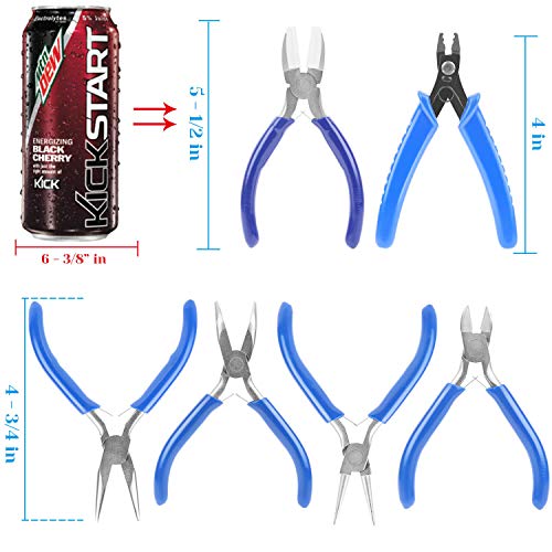 Jewelry Pliers, Shynek 6pcs Jewelry Making Pliers Tools with Needle Nose Pliers/Chain Nose Pliers, Round Nose Pliers, Nylon Jaw Pliers, Wire Cutter, Bent Nose Pliers and Crimping Pliers