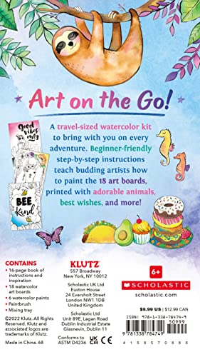 Klutz Watercolor Wishes Postcard Kit, 19 Piece Set, Multicolor