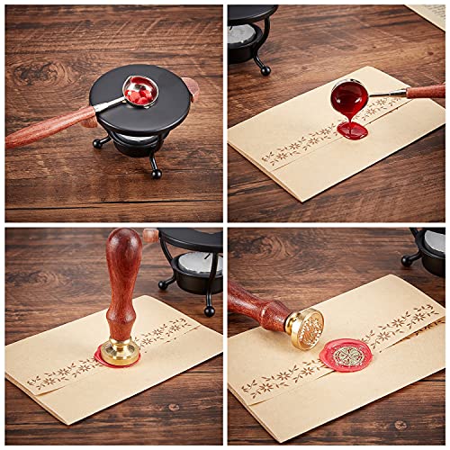 CRASPIRE Wax Seal Stamp Tiger Vintage Sealing Wax Stamps Aniaml 25mm Removable Brass Head Sealing Stamp with Wooden Handle for Halloween Wedding Invitations Christmas Xmas Thanksgiving Party Gift Wrap