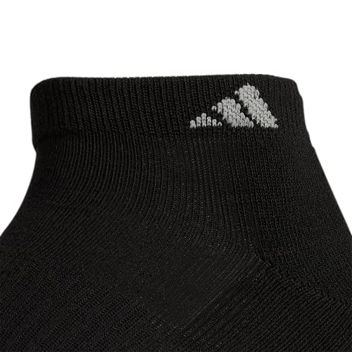 adidas Men's Athletic Cushioned Low Cut Socks (6-Pair), Black/Aluminum 2, Large