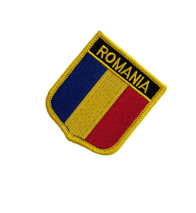 International Romania Flag Embroidered Patches Tactical Morale Applique Fastener Iron On Sew On Emblem Patch 2 Pieces (Romania)