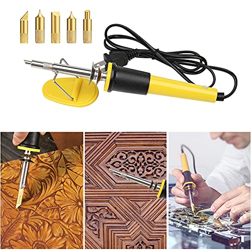 Leather Carving Set - Leather Working Kit, Leather Stamp Tools, Leather Kit for Beginner with Leather Burning Tool, Stamp Punch Set and Adjustable Swivel Knife, Leather Carving Working Saddle Making