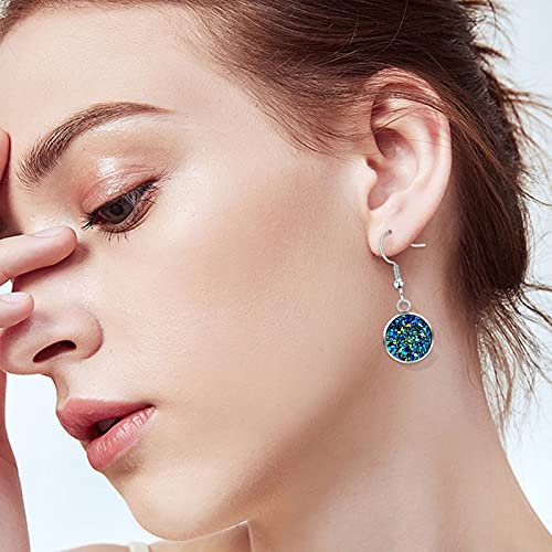 270Pcs Faux Druzy Drop Earrings Set,20Pcs Earrings Wire Hooks Blanks 50Pcs Stud Earrings 100Pcs Mixed Color Faux Quartz 100Pcs Rubber Earring Back for DIY Jewelry Making Findings,Earring Supplies