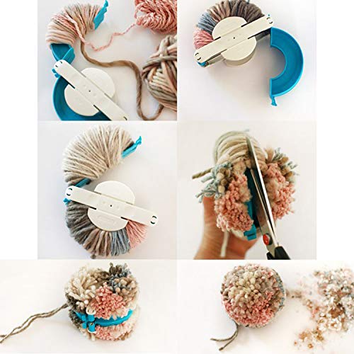 Pompom Maker, 6 Pcs Different Sizes Pom-pom Maker,Fluff Ball Weaver Needle Craft DIY Wool Knitting Craft Tool Set for Kids and Adult