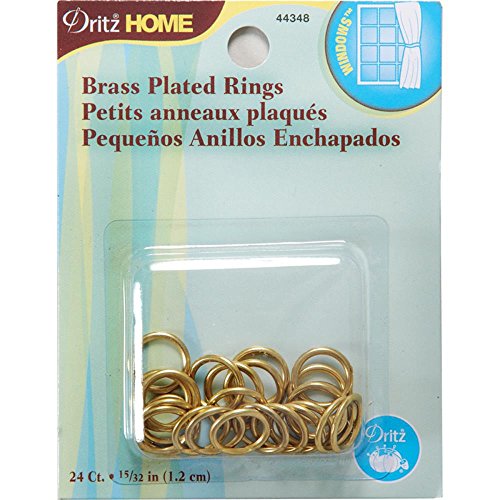 Dritz Home 44348 Brass Plated Rings, 1/2-Inch (24-Piece)