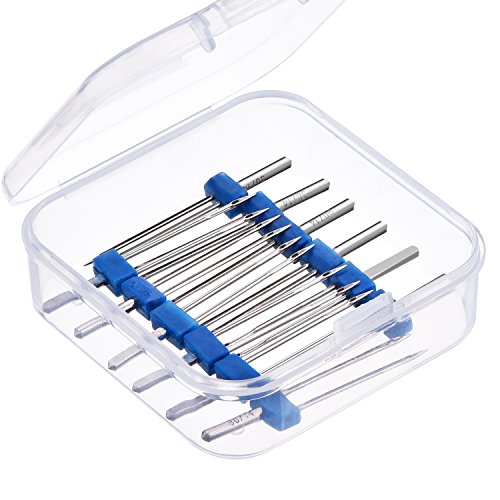 12 Pieces Twin Needles, Double Twin Needles with Plastic Box for Household Sewing Machine, 3 Sizes Mixed 2.0/90, 3.0/90, 4.0/90