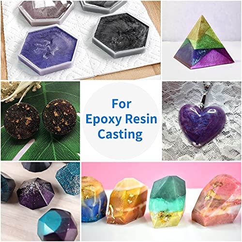 Mica Powder for Epoxy Resin, 32 Colors x 5 g Pearlescent Epoxy Resin Pigment Powder Metallic Powder for Soap Paint, Jewelery Making, Nail Polish, Epoxy Resin, Candle Making, Bath Bombs, Slime