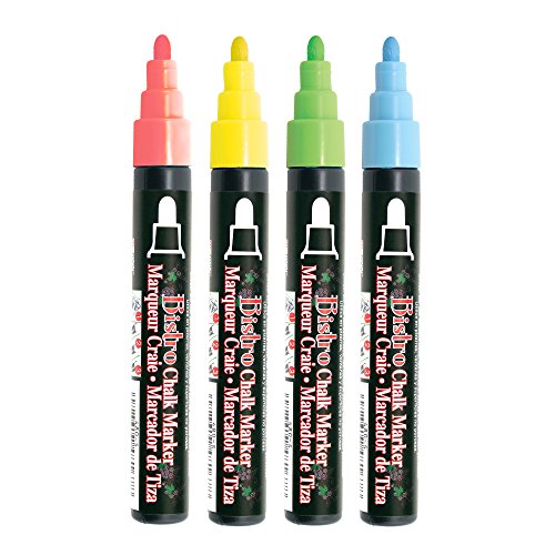 Uchida Of America Bistro Dry Erase Marker, 1, Fluorescent Colors, 4 per Pack