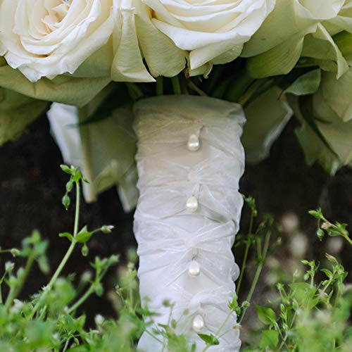 Corsage Boutonniere Pins Teardrop Pearl Head Pins Wedding Bouquet Pins White Straight Head Pins for DIY Crafts Jewelry Making Sewing Wedding Flower Decorations (100 Pieces with 1 Box)