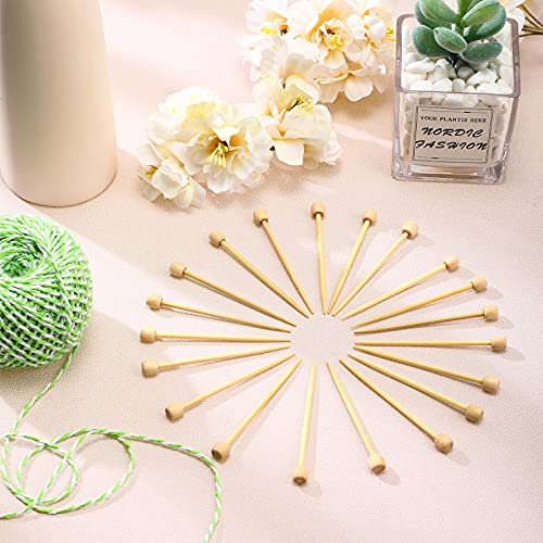 20 Pieces Bamboo Marking Pins Smooth Single Pointed Knitting Needles 2.75 Inch Long Marking Pins Knitting Accessories Crochet Supplies for Beginners DIY Craft Making, Mini Size