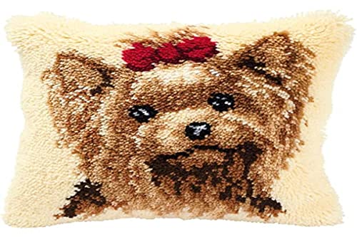 Vervaco Yorkshire Terrier Latch Hook Cushion, Multi-Colour