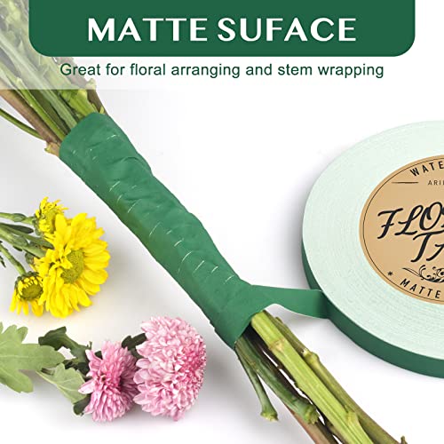 ARIFLOR Floral Tape - Matte Flower Wrap Adhesive Tape Bouquet Stem Wrapping and Floral Crafts, Wedding Bouquet Tape, 0.5 Inch Wide and 180 FT Long (FT001)
