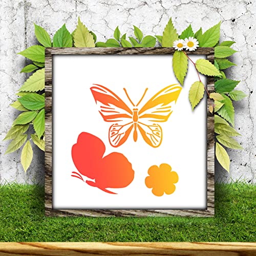 20 Pieces Stencils for Painting Reusable Animal Plant Music Stencil Spring Summer Fall Winter Stencil Template, DIY Stencils for Painting on Wood Burning Canvas Christmas Decor (Bee Butterfly)