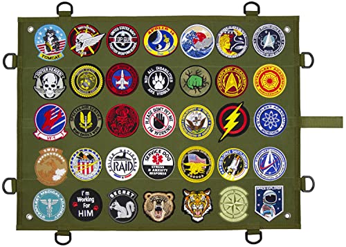 Tactical Patch Display Panel Holder Board for Military Army Combat Morale Uniform Hook and Loop Emblems, 18 Inches x 24 Inches (Small), with D-Rings & Wrap-Strap, No Patches Included