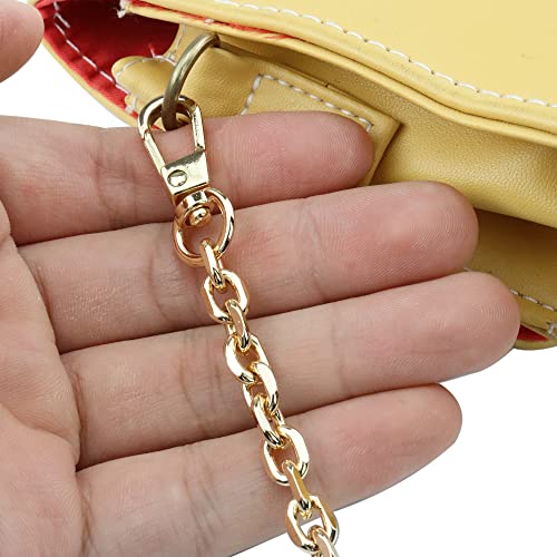 HEEHEE 59.1 Inches Mini Purse Chain Strap Delightful Extending Durable DIY Iron Flat Chains Replacement Straps with Buckles Wide 7mm Thick 2mm Gold 1 PCS for Handbag Shoulder Cross Body Wallet