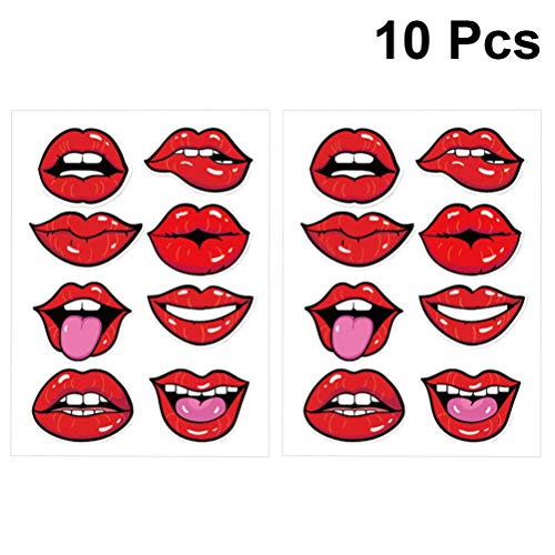 Exceart 80Pcs Mouth Stickers Face Cover Stickers Lips Stickers Smile Decals for Face Cover Bandana Headwear