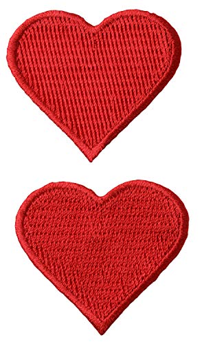 Simplicity Red Heart Applique Clothing Sew On Patches, 2pc, 1.75'' x 1.75''