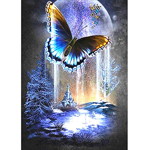 VONBOR Diamond Painting Kits for Adults Butterfly Full Round Drill Gem Art Kits with Crystal Rhinestone Paint with Diamond for Home Wall Decor 11.8×15.7 inch