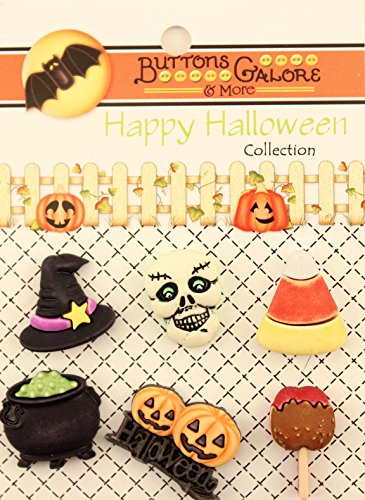 Buttons Galore Happy Halloween Buttons-Set of 6 Cards