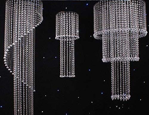 VOVOV 20FT Clear Crystal Garland Chandelier Octagon Beads Chain Beaded Trim