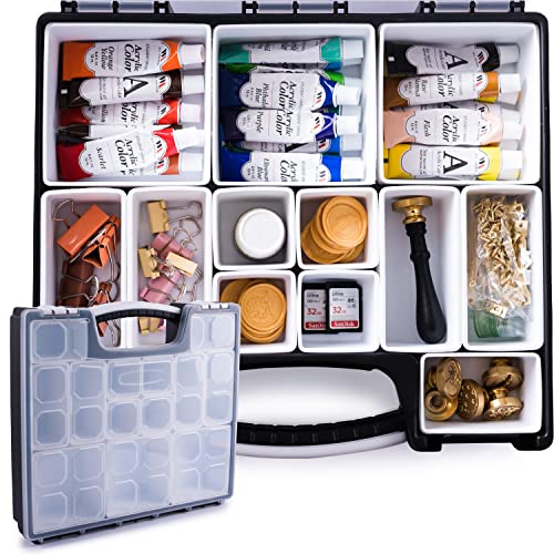 HOPPLER Organizer For Beads, Bolts, Screws, Wax Seal Kit Tools, Craft Supplies, Fishing Tackle, And More. Great Hardware Organizer For Bead Storage And Wax Sealing Supplies To Help Stay Creative.