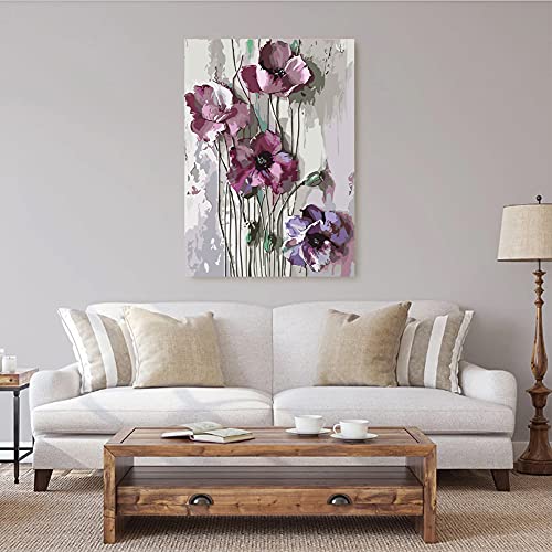 Flower Paint by Numbers, Paint by Numbers for Adults Kids Beginner, Adult Paint by Number DIY Without Frame Oil Painting 12X16 Inch