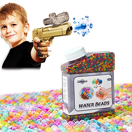 OHwtzb Water Beads Rainbow Mix (25,000 Beads Uniform Size) Jelly Water Gel Beads Growing Beads for Kids Sensory Toys ,Splatter Ball Gun ,Plants Vase Filler and Home Decor