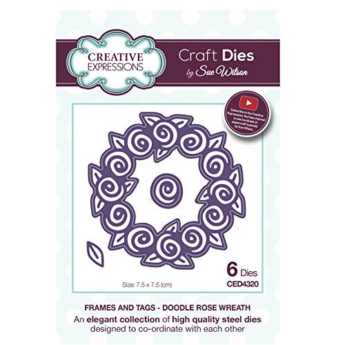 Sue Wilson Frames & Tags Collection Doodle Rose Wreath