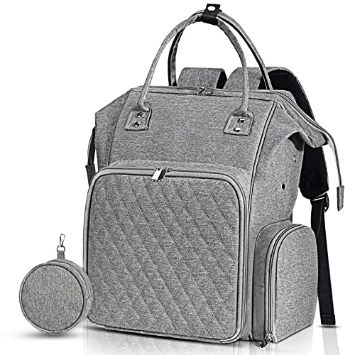 QZLKNIT Knitting Bag Backpack，Large Capacity Yarn Storage Organizer Tote Bag Holder Case，for Knitting Needles，Crochet Hooks，Sewing Supplies and Other Accessories(Grey)