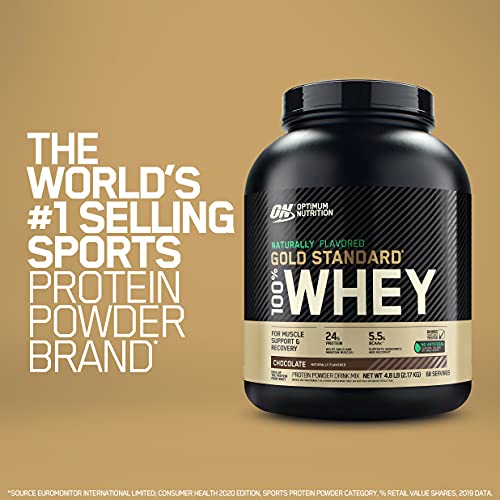 Optimum Nutrition Gold Standard 100% Whey Protein Powder, Naturally Flavored Chocolate, 1.9 Pound (Packaging May Vary)