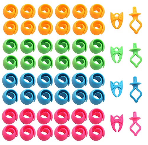 HimaPro Silicone Thread Spool Savers 48 Huggers 4 Bobbin Clamps and 4 Bobbin Holders - Prevent Thread Tails from Unwinding - No More Loose Ends