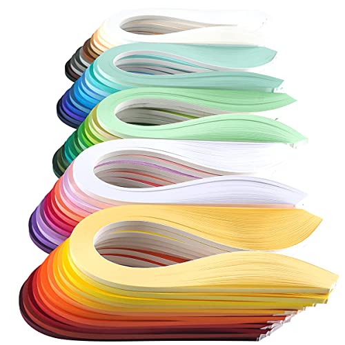 JUYA Single Color Paper Quilling Strips Set 60 Colors 39cm Length One Color 100 Strips per Pack Paper Width 2mm (0.08 in)