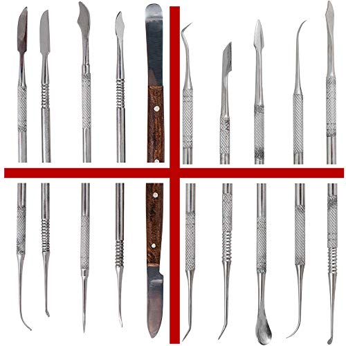 Stainless Steel Wax Carver Tools Clay Sculpting Carving Set Dental Sculpture Instrument with Case