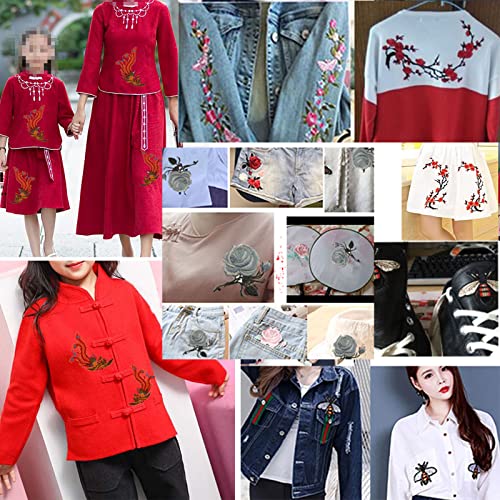 Zeng Patched Embroidery Ironing, 2 Patched Embroidery of Red Plum, Beautiful Jacket Sewing Application, Cheongsam, Backpack, Jeans, Garment Patched Craft Decorative Art