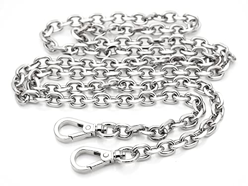 CRAFTMEMORE 55 Inches Purse Chain Strap, Crossbody Purse Handle Replacement, Metal Shoulder Handbag Accessories CH092 (Silver)