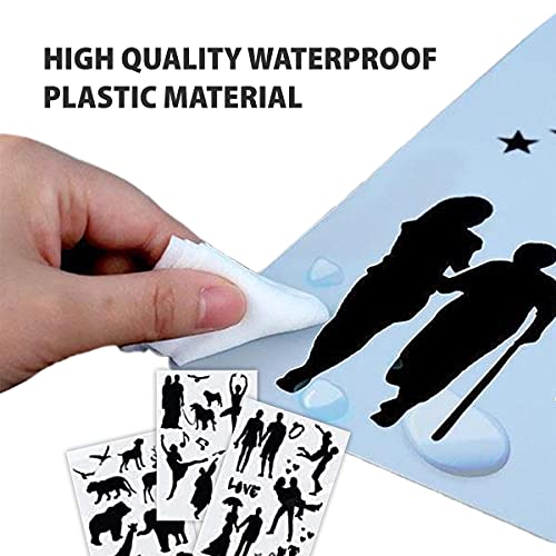 Stencil Art Templates for Painting - 12Pcs People Stencils for Rock Painting Scrapbooking Stuff Bullet Journal Stencils for Painting on Canvas Animal Stencils Reusable Stencils for Kids Painting Board