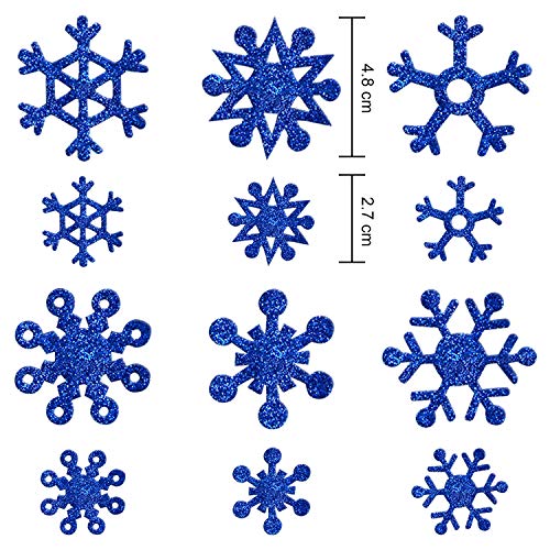Aneco 500 Pieces Glitter Snowflakes Foam Stickers Self-Adhesive Winter Snowflake Stickers for Christmas Party and DIY Craft Projects