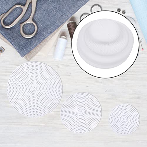 EXCEART 30pcs Plastic Mesh Canvas Sheets Circle Round Needlepoint Embroidery Canvas DIY Cross Stitch Bottom Mat for DIY Crafts Embroidery Knit and Crochet Project