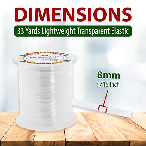 Mandala Crafts 3/8 Inch Lightweight Clear Elastic for Sewing – 33 YDs Invisible Transparent Elastic Band Clear Elastic Strap for Bra Lingerie Swimwear Garments