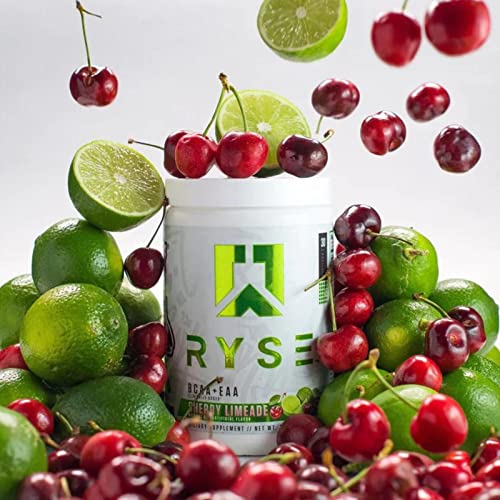 Ryse Core Series BCAA+EAA | Recover, Hydrate, and Build | with 5g Branched Chain Aminos and 3g Essential Aminos | 30 Servings (Cherry Limeade)