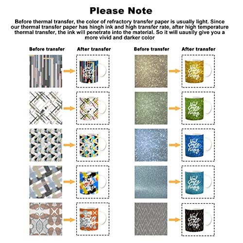 DoreenBow 10 Sheets Glitter Infusible Transfer Ink Sheets Geometry Ink Transfer Paper Sublimation Ink Sheets for Mug Press T-Shirts Bags 12 x 10 Inch