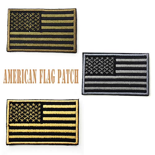 Military Patches, Tactical American Flag Patches Special Forces Ranger Airborne Badges 5 Pieces Hook and Loop Embroidered Morale Patch (Army Green)