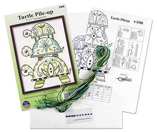 Design Works Crafts Turtle Pile-up Counted Cross Stitch Kit, White