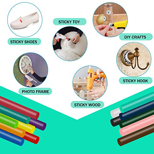 Hot Glue Sticks,90pcs,15 Colors, Mini Glue Gun Sticks, Hot Melt Glue Adhesive Sticks for Glue Gun,0.28 x 3.9in,Hot Glue Adhesive Almost for All Materials for Kids Adults DIY Art Craft