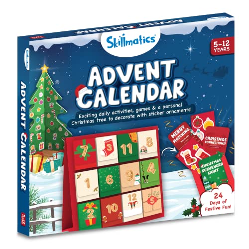 Skillmatics Countdown to Christmas Advent Calendar 2022 | Holiday Gifts for 5 to 12 Years | Includes exciting daily activities, games & a personal Christmas tree to decorate with sticker ornaments